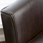 Fauteuil club en similicuir marron avec pieds en bouleau – 1 place