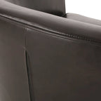 Fauteuil club en similicuir marron avec pieds en bouleau – 1 place