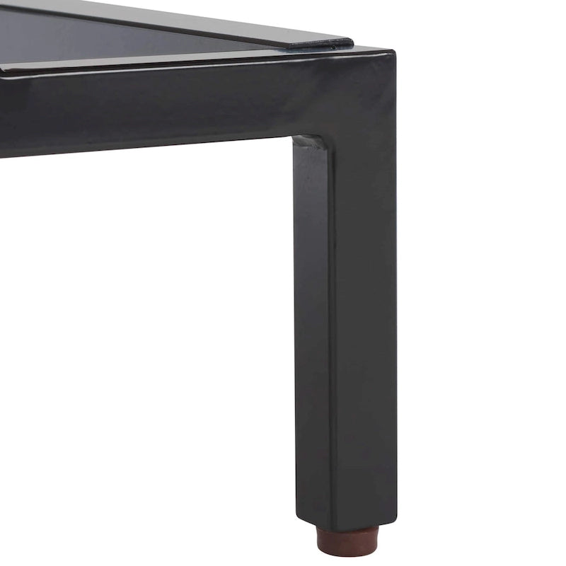 Meuble de rangement à 2 tiroirs gris/noir en bois lavé gris avec cadre en fer noir