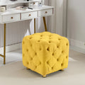 Pouf carré en velours – Jaune / Bleu / Beige / Violet / Rose – 1 place