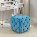 Pouf carré en velours – Jaune / Bleu / Beige / Violet / Rose – 1 place