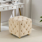Pouf carré en velours – Jaune / Bleu / Beige / Violet / Rose – 1 place