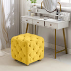 Pouf carré en velours – Jaune / Bleu / Beige / Violet / Rose – 1 place