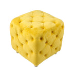 Pouf carré en velours – Jaune / Bleu / Beige / Violet / Rose – 1 place
