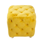 Pouf carré en velours – Jaune / Bleu / Beige / Violet / Rose – 1 place