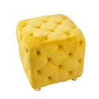 Pouf carré en velours – Jaune / Bleu / Beige / Violet / Rose – 1 place