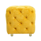 Pouf carré en velours – Jaune / Bleu / Beige / Violet / Rose – 1 place