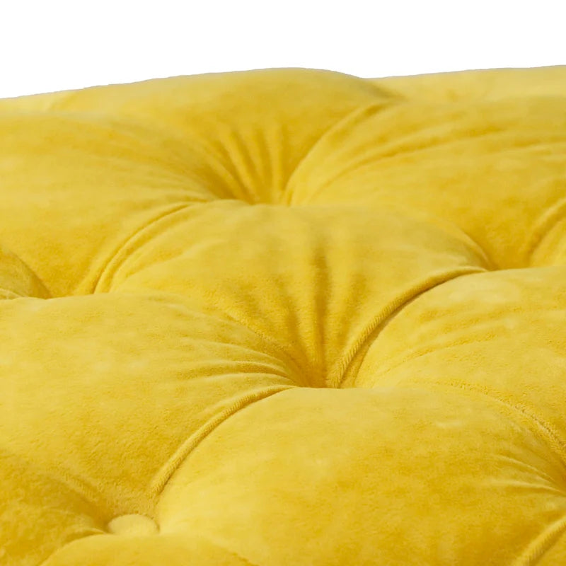 Pouf carré en velours – Jaune / Bleu / Beige / Violet / Rose – 1 place