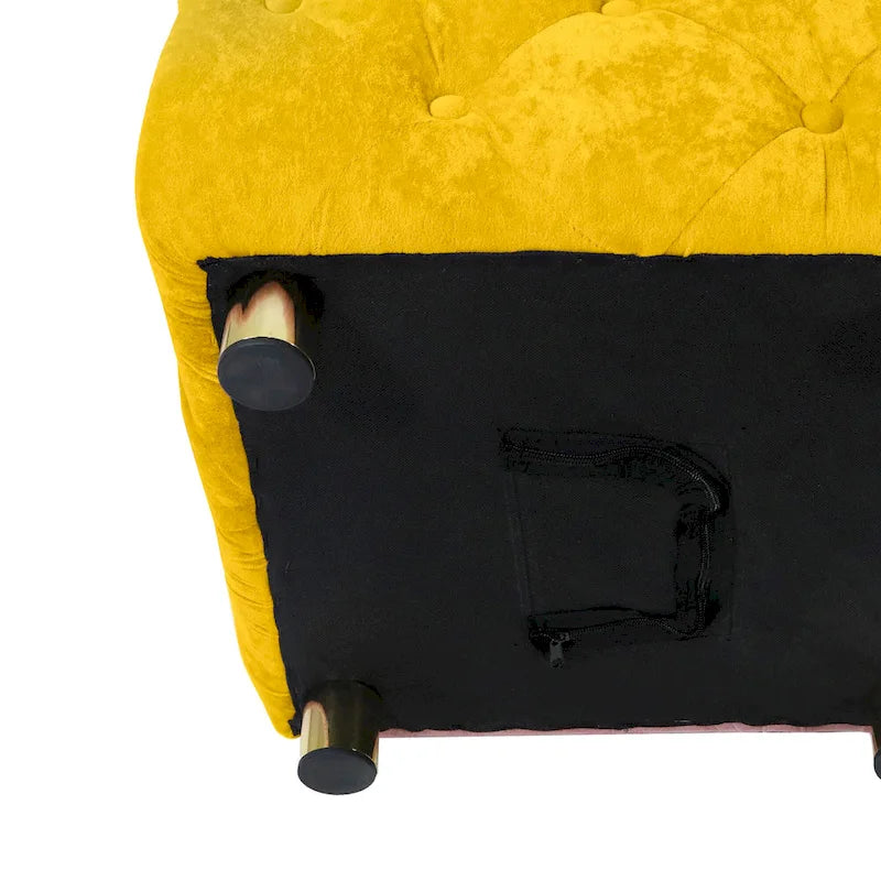 Pouf carré en velours – Jaune / Bleu / Beige / Violet / Rose – 1 place