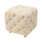Pouf carré en velours – Jaune / Bleu / Beige / Violet / Rose – 1 place