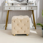 Pouf carré en velours – Jaune / Bleu / Beige / Violet / Rose – 1 place