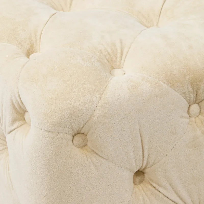 Pouf carré en velours – Jaune / Bleu / Beige / Violet / Rose – 1 place