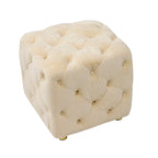 Pouf carré en velours – Jaune / Bleu / Beige / Violet / Rose – 1 place