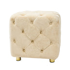 Pouf carré en velours – Jaune / Bleu / Beige / Violet / Rose – 1 place