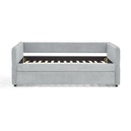 Lit de repos gigogne simple en bouclette grise – 1 personne