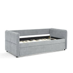 Lit de repos gigogne simple en bouclette grise – 1 personne