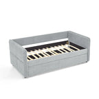 Lit de repos gigogne simple en bouclette grise – 1 personne