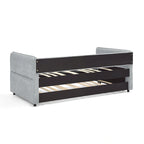 Lit de repos gigogne simple en bouclette grise – 1 personne