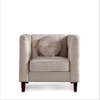 Fauteuil d'appoint Chesterfield en velours multicolore avec design plissé et pieds en bois – 1 personne