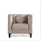 Fauteuil d'appoint Chesterfield en velours multicolore avec design plissé et pieds en bois – 1 personne