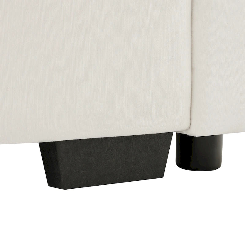 Canapé modulaire 4 places en velours vert/blanc/sable/bleu avec rangement caché – 4 personnes