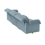 Canapé modulaire 4 places en velours vert/blanc/sable/bleu avec rangement caché – 4 personnes