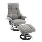 Fauteuil inclinable pivotant à 360° en chenille grise avec ottoman, massage, chauffage et télécommande – 1 personne