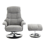 Fauteuil inclinable pivotant à 360° en chenille grise avec ottoman, massage, chauffage et télécommande – 1 personne