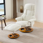 Fauteuil inclinable pivotant à 360° en chenille grise avec ottoman, massage, chauffage et télécommande – 1 personne