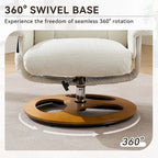 Fauteuil inclinable pivotant à 360° en chenille grise avec ottoman, massage, chauffage et télécommande – 1 personne