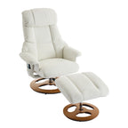 Fauteuil inclinable pivotant à 360° en chenille grise avec ottoman, massage, chauffage et télécommande – 1 personne