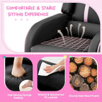 Fauteuil inclinable pour enfants en cuir PU noir+rose / noir+blanc / noir+bleu / noir+rouge avec repose-pieds réglable – 1 place