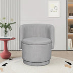 Fauteuil pivotant à 360° en tissu bouclé gris/beige/rose avec rangement dissimulé – 1 personne