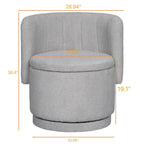 Fauteuil pivotant à 360° en tissu bouclé gris/beige/rose avec rangement dissimulé – 1 personne