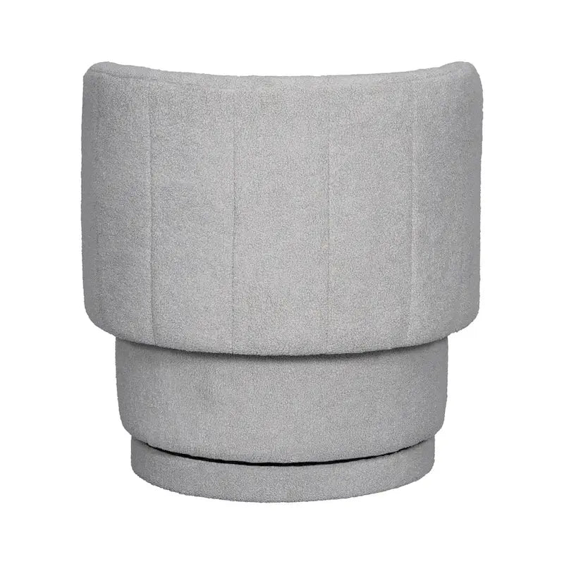 Fauteuil pivotant à 360° en tissu bouclé gris/beige/rose avec rangement dissimulé – 1 personne