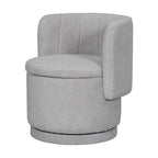 Fauteuil pivotant à 360° en tissu bouclé gris/beige/rose avec rangement dissimulé – 1 personne