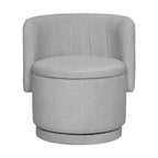 Fauteuil pivotant à 360° en tissu bouclé gris/beige/rose avec rangement dissimulé – 1 personne