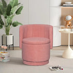 Fauteuil pivotant à 360° en tissu bouclé gris/beige/rose avec rangement dissimulé – 1 personne