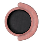 Fauteuil pivotant à 360° en tissu bouclé gris/beige/rose avec rangement dissimulé – 1 personne