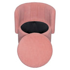 Fauteuil pivotant à 360° en tissu bouclé gris/beige/rose avec rangement dissimulé – 1 personne
