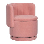Fauteuil pivotant à 360° en tissu bouclé gris/beige/rose avec rangement dissimulé – 1 personne