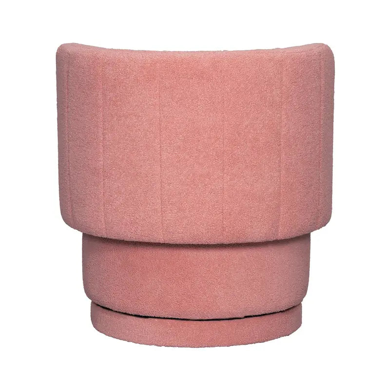 Fauteuil pivotant à 360° en tissu bouclé gris/beige/rose avec rangement dissimulé – 1 personne