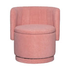 Fauteuil pivotant à 360° en tissu bouclé gris/beige/rose avec rangement dissimulé – 1 personne