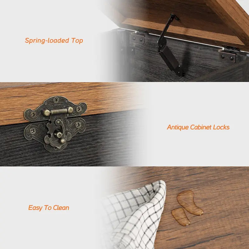 Table d'appoint relevable rétro industrielle grise, blanche et noire avec treillis en fer et coins métalliques