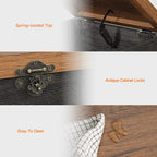 Table d'appoint relevable rétro industrielle grise, blanche et noire avec treillis en fer et coins métalliques