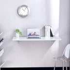Table pliante murale blanche avec équerres en acier de calibre 14 – Multi-usage