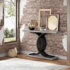 Table console en faux marbre 40 po avec cadre en métal – Blanc / Brun rustique / Noir / Gris – 1 pièce