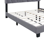 Lit plateforme queen capitonné gris avec tête de lit réglable – 2 personnes