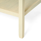 Table d'appoint en bois d'acacia Espresso/blanc antique/acajou avec 1 tiroir et étagère inférieure ouverte