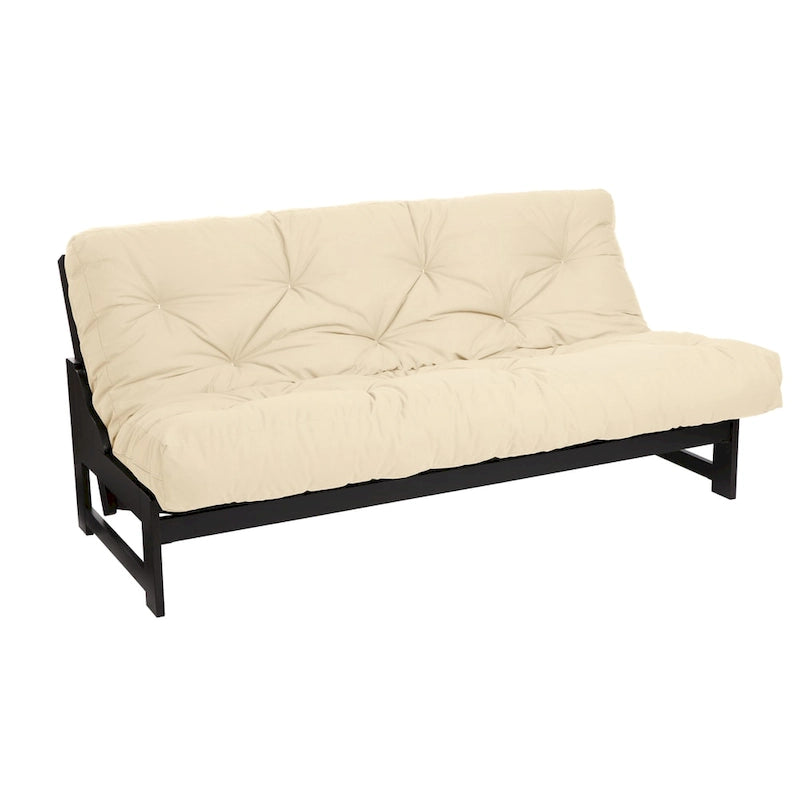 Matelas futon capitonné 5" grand lit bicolore avec housse en coton et garnissage en mousse – 2 places